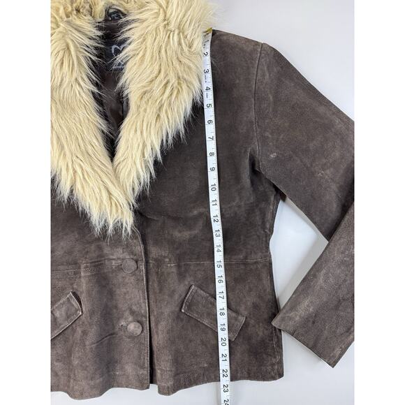Vintage Y2K 90s 2000s XOXO Women’s Genuine Suede Leather Jacket XL Brown Phoebe - Picture 3 of 13